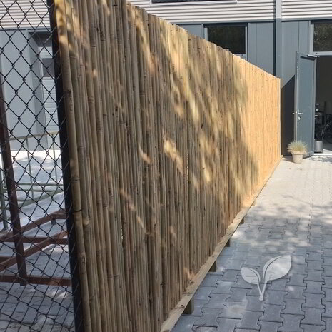 Bamboemat tegen hek
