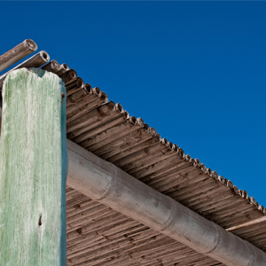 Zomerse bamboe dakbedekking pergola